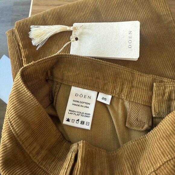 NWT Doen Melody Corduroy Pants, Mustard, 25 - Picture 2 of 6